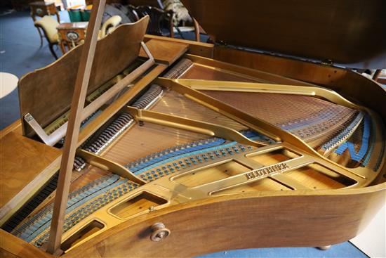 A Bluthner walnut cased boudoir grand piano, W.4ft 10in.